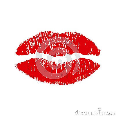 Red imprint kiss lips sign â€“ Stock Photo